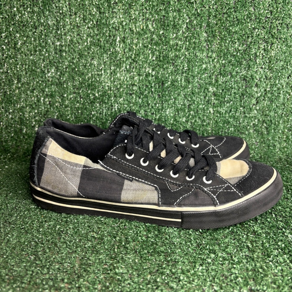 Vans Tory Plaid Checkerboard Suede Canvas Skate Vintage Sneakers Black Women 8.5